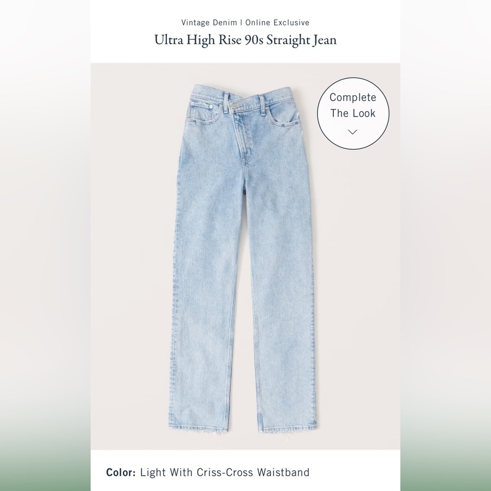 Abercrombie Ultra High Rise 90s Straight Jean size 35/20s